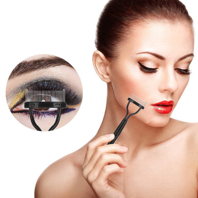 BTYMS 4 Pcs Eyelash Separator Tool Mascara Brushes Eyelash Comb Separator Definer Lash Comb for Combing, Separating Lashes - Pink&Black - Image 5
